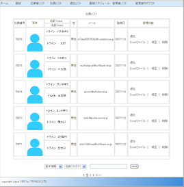 人事情報一覧画面